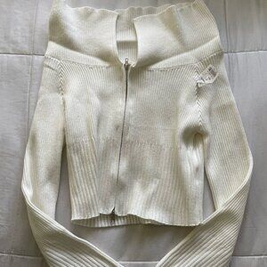 White y2k off the shoulder sweater  in size medium
